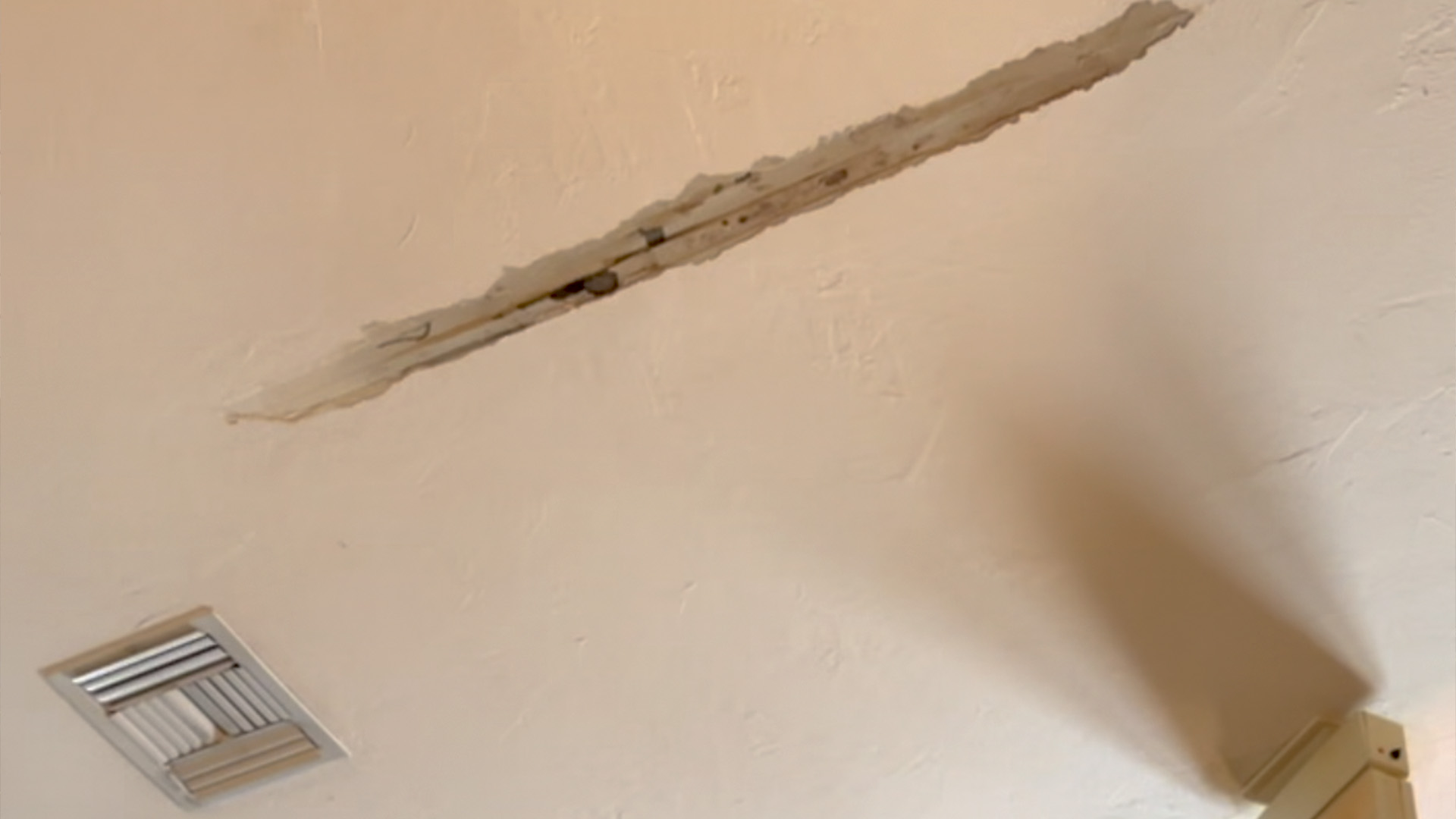 Office Leak in Ceiling After Hurricane Damage