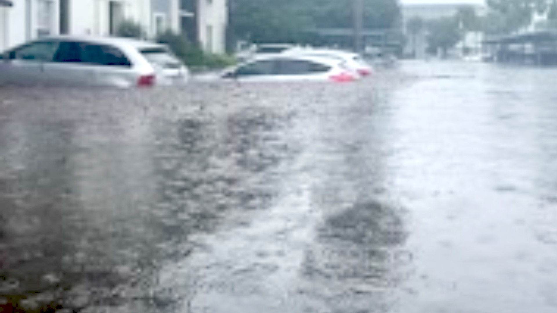 flooded houses and street